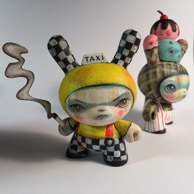 64 Colors's "For Hire" & "Ice Cream Headache" custom Dunny creations